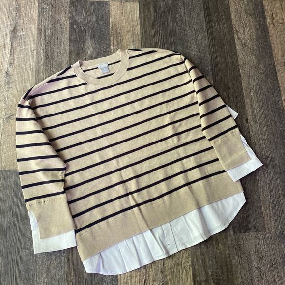 Chico’s striped pullover crew sweater - Picture 5 of 9